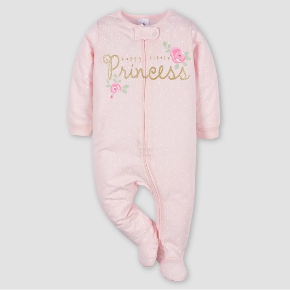 Gerber One Pieces Nwot Gerber Baby Zipfront Princess Sleep N Play 3